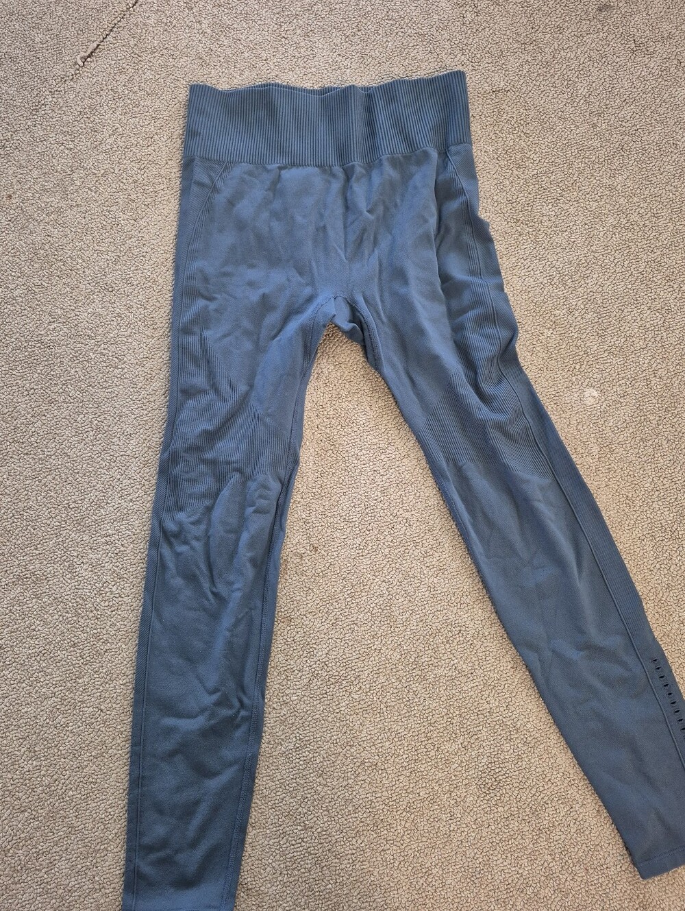 High-Waist Seamless Leggings in Slate Blue